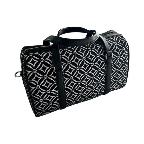 MICHAEL KORS Logo Metallic Jet Travel 3 pieces Wristlet, Duffel & Satchel Bag - Picture 9 of 10